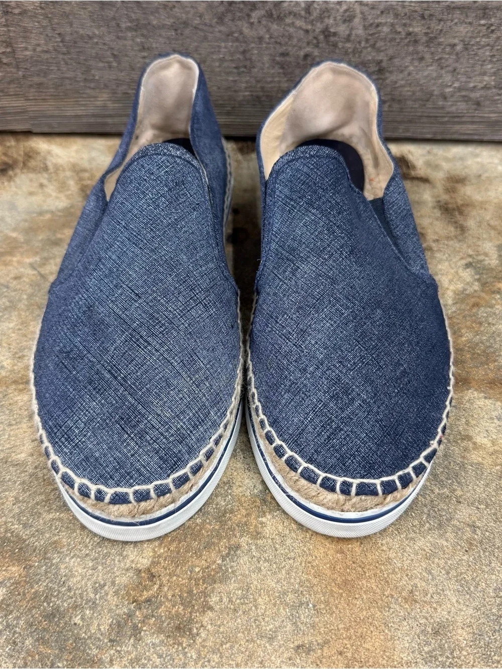 Jimmy Choo Blue Dawn Textured Slip-On Espadrilles